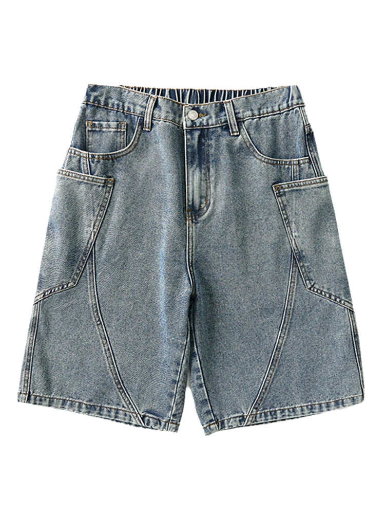 Casual Men’s Denim Cargo Shorts –  Straight Fit, Summer Style