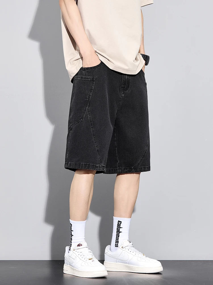 Casual Men’s Denim Cargo Shorts –  Straight Fit, Summer Style