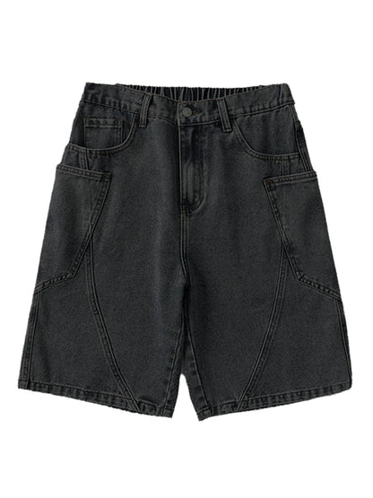 Casual Men’s Denim Cargo Shorts –  Straight Fit, Summer Style