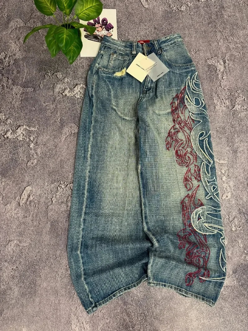 Y2K Loose Fit Denim Jeans – Casual Streetwear Style