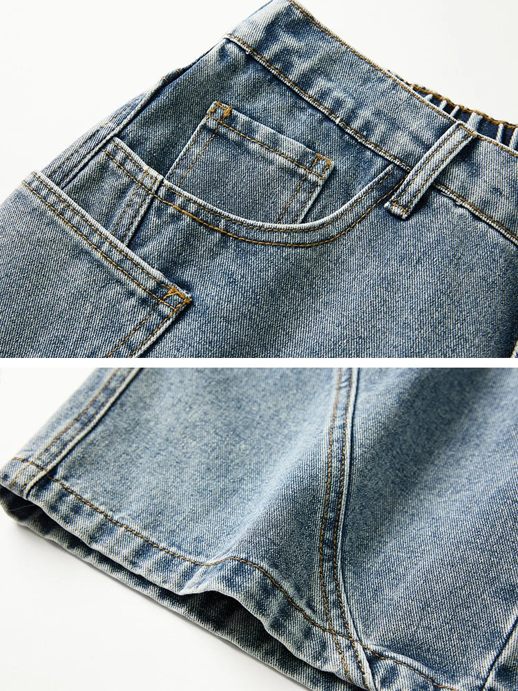 Casual Men’s Denim Cargo Shorts –  Straight Fit, Summer Style